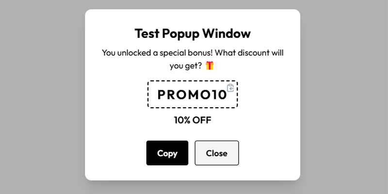Example of an effective exit-intent popup with bold discount, strong CTA and clean design